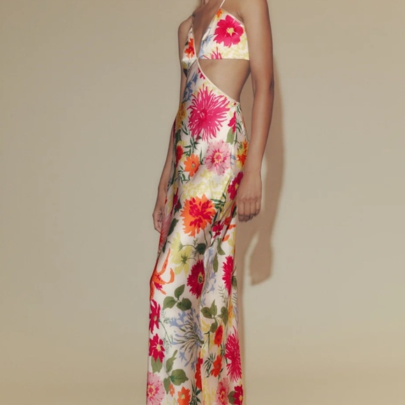 Reformation Poppies Silk Dress Multi - Size 8 - Picture 3 of 5